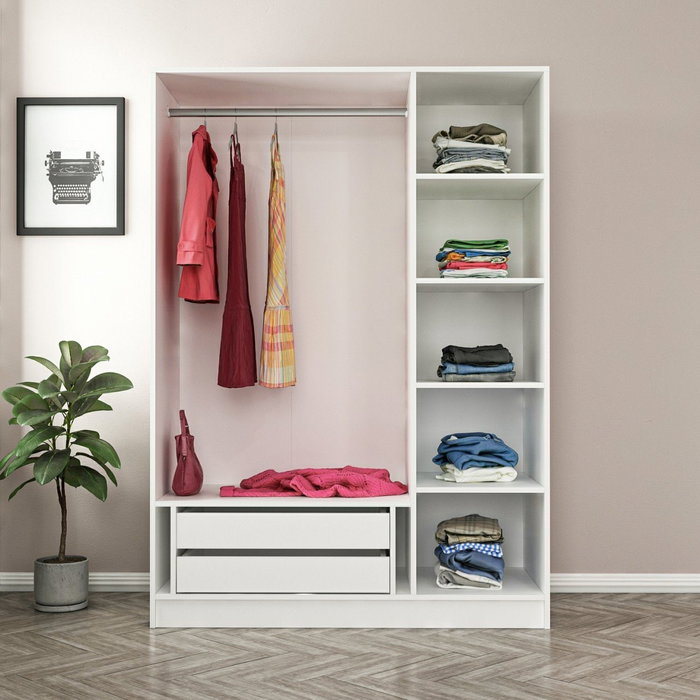 Hanah Home Armario Kale White Black